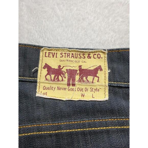 (VERY RARE!!) Levi's 504 Straight Red Label Selvedge Zipper Pocket Jeans 31x28 - Picture 6 of 9